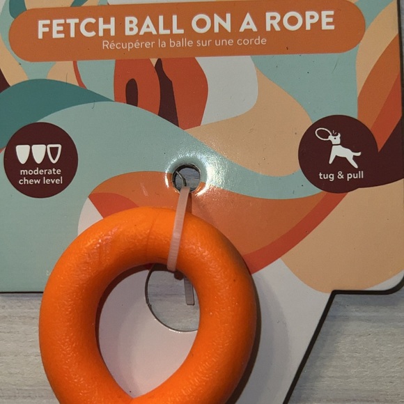 Brilliance Fetch Ballon the Rope. Dog toy to play catch orange & blue. - Picture 4 of 9